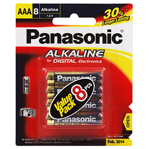 PANASONIC AAA BATTERY ALKALINE (8PK)