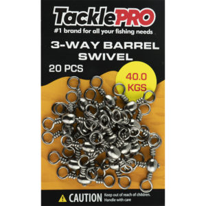 TacklePro 3 Way Barrel Swivel 40.0kg - 20pc