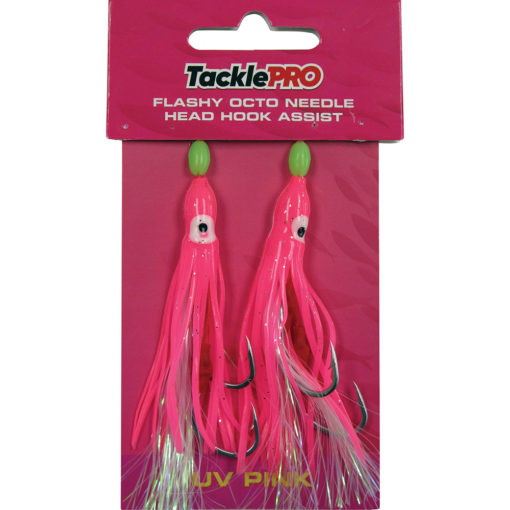 TacklePro Flashy Octopus Assist Hook - UV Pink - 2pc