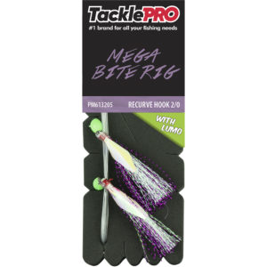 TacklePro Mega Bite Rig Purple & Lumo - 2/0 Recurve Hook