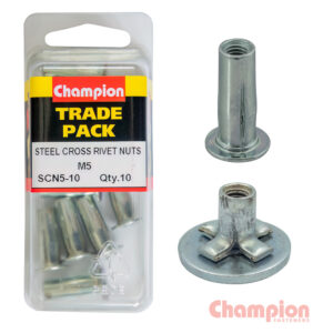 Champion Steel Cross Rivet Nuts - M5
