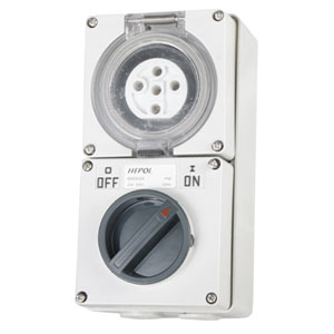 20A 5 ROUND PIN 500V SWITCHED SOCKET
