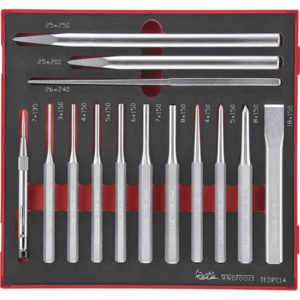 Teng 14pc Pin Punch & Chisel Set - TED-Tray