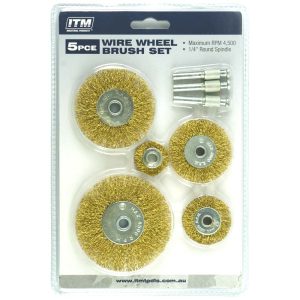 ITM 5 Piece Crimp Wire Wheel Brush Kit