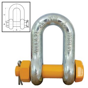 ITM Dee Shackle-Yellow Pin GS Safety Pin-3.2 Ton-16mm Body