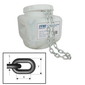 ITM Regular Link Chain-Galvanised-25kg Drum-3mm Body