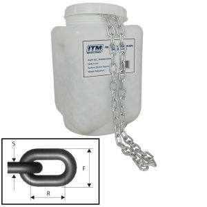 ITM Regular Link Chain-Galvanised-50kg Drum-5mm Body