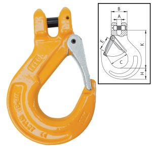 ITM G80 Clevis Sling Hook w/ Safety Latch-6mm Chain