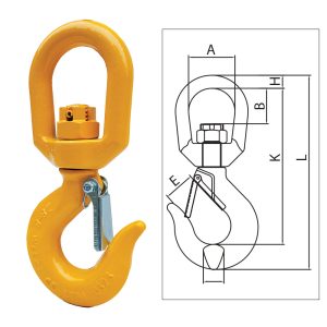 ITM G80 Eye Swivel Hook w/ Safety Latch-10mm Chain