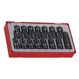 Teng 15pc 3/8in &1/2in Dr. mm Hex Skt Set - TC-Tray