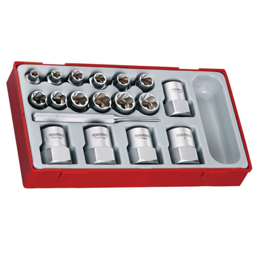 Teng 3/8in & 1/2in Dr. Stud Ext Skt Set - TC-Tray